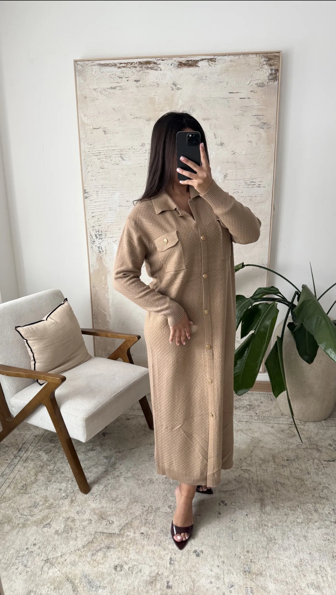 Vestido Tina-Botón dorado