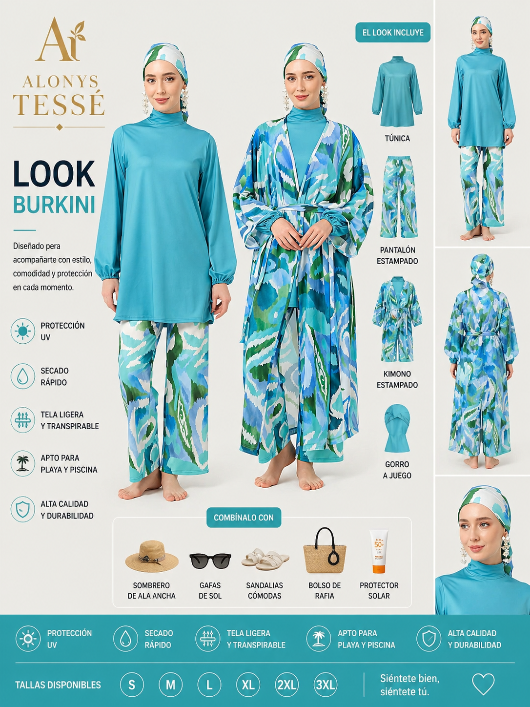 💙 Burkini Ocean Flow – Alonys Tessé