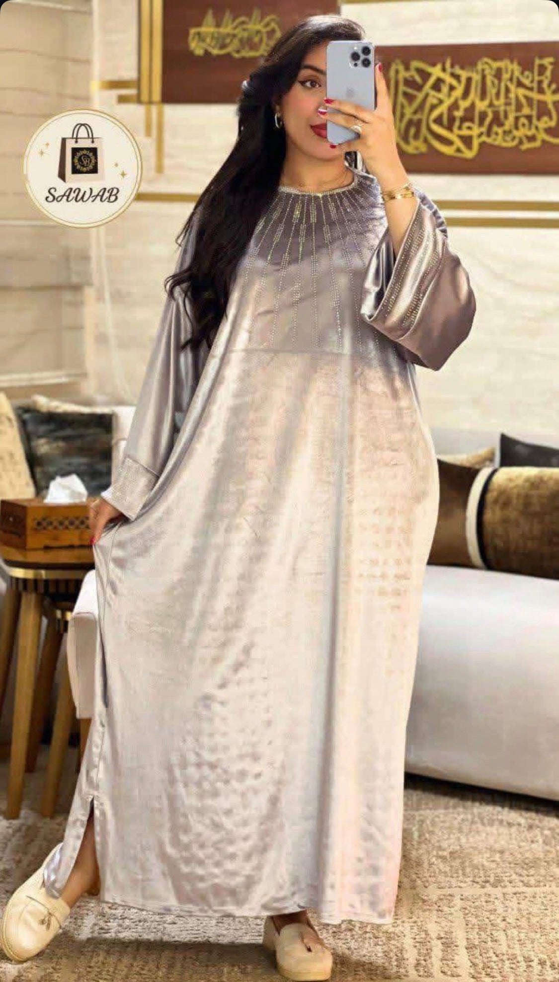 Abaya terciopelo y piedras