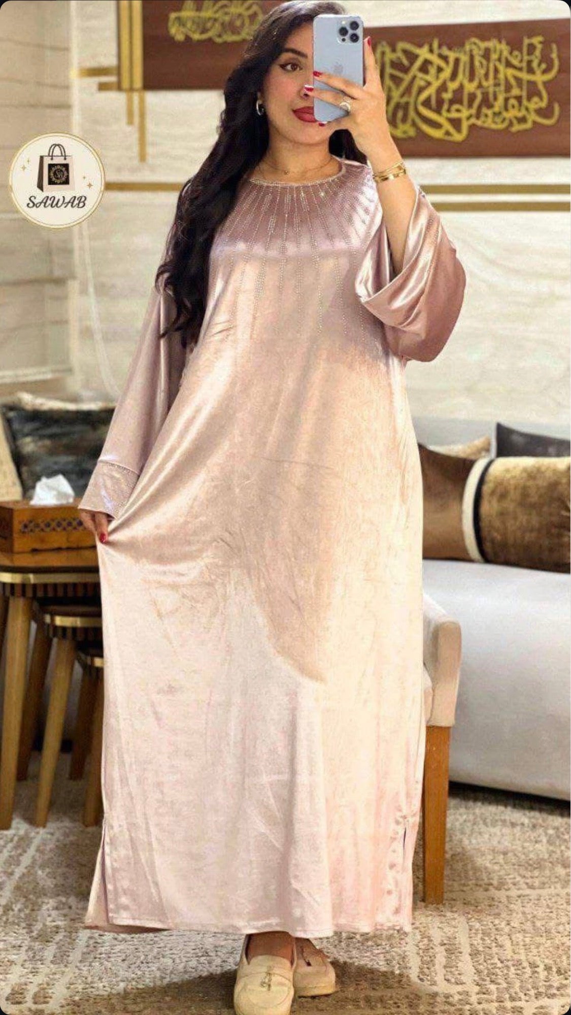 Abaya terciopelo y piedras