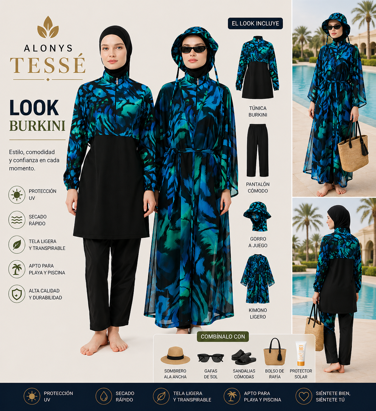 Burkini 6 piezas Luxuri Tesse