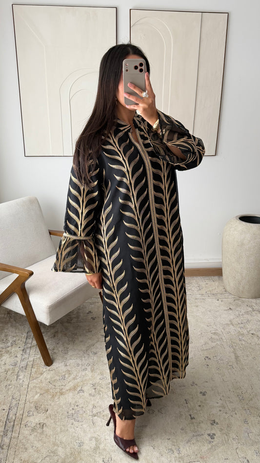 Abaya vestido  organza y bordado