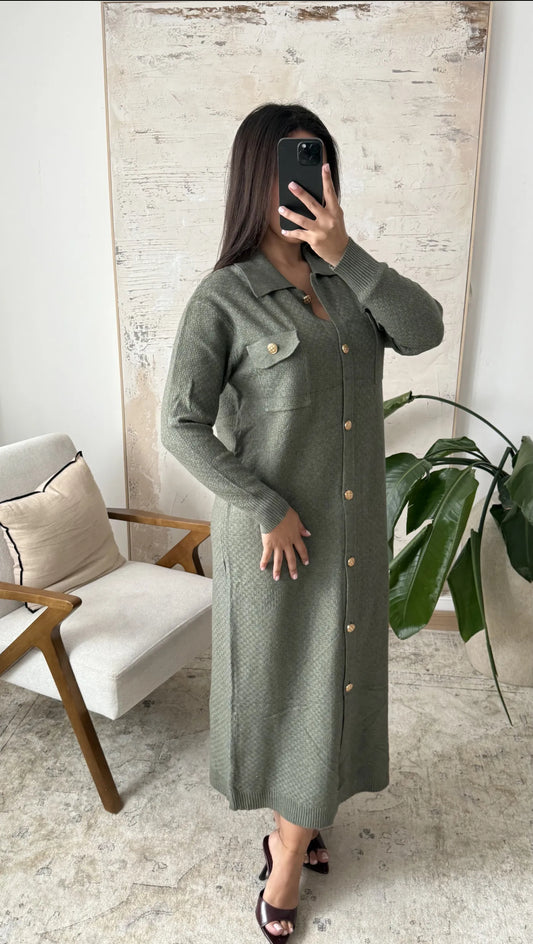 Vestido Tina-Botón dorado