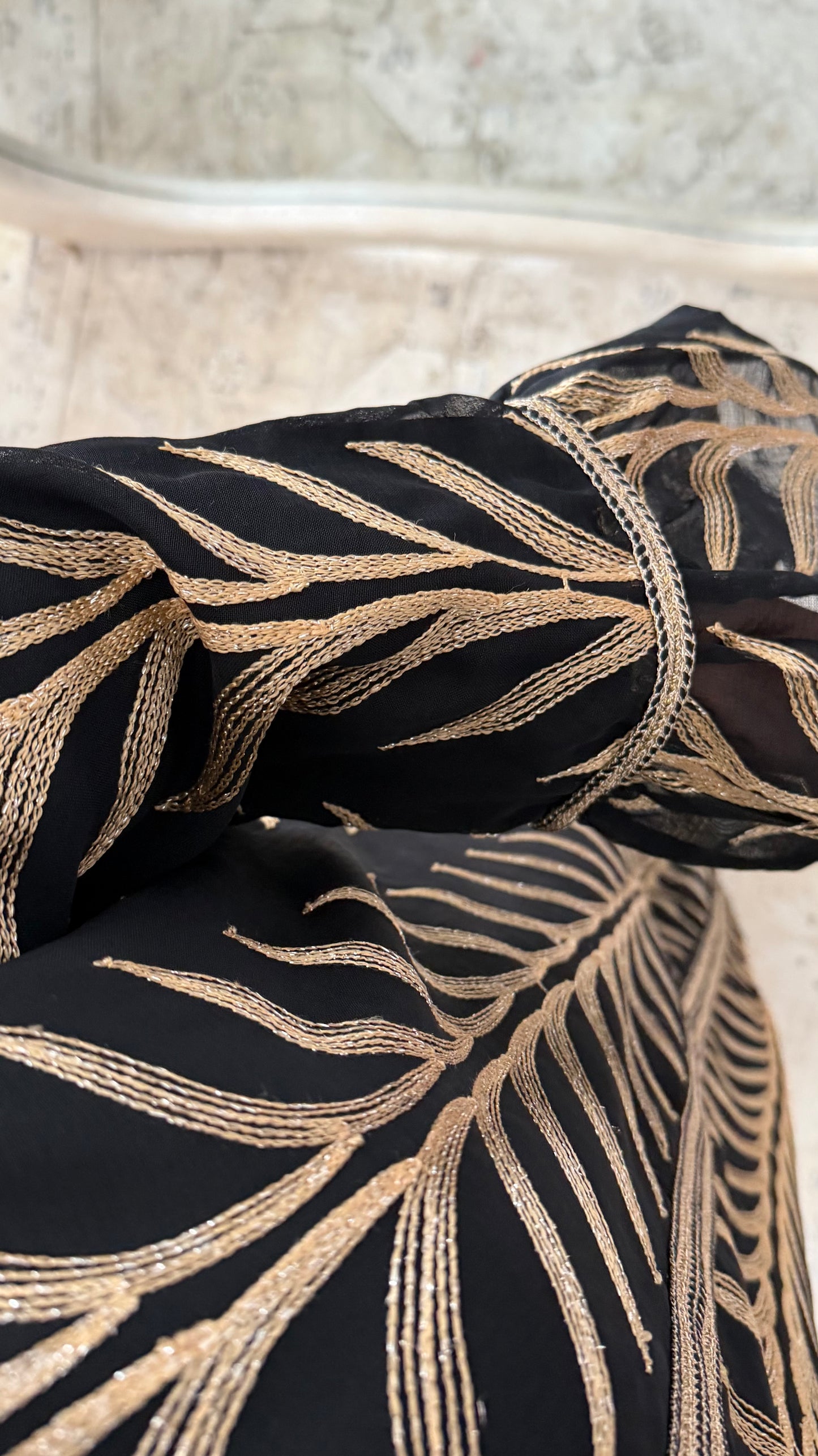 Abaya vestido  organza y bordado