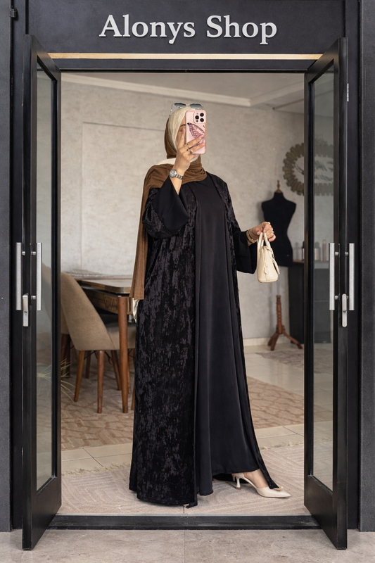 Abaya 2 piezas terciopelo
