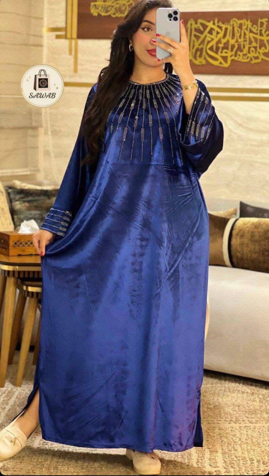 Abaya terciopelo y piedras