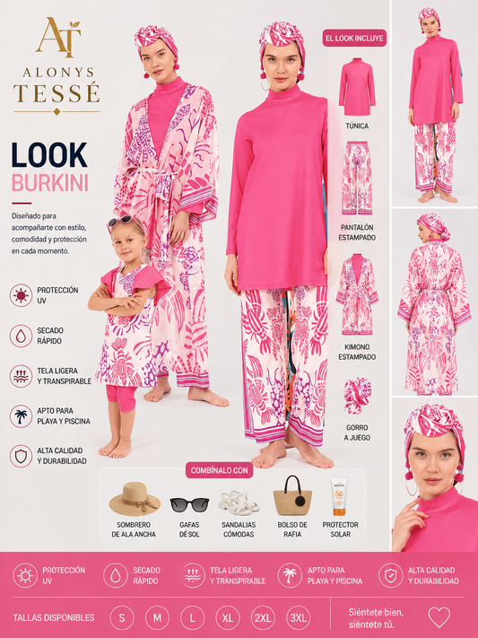 Burkini Tesse 4 piezas modelo coral set 🪸