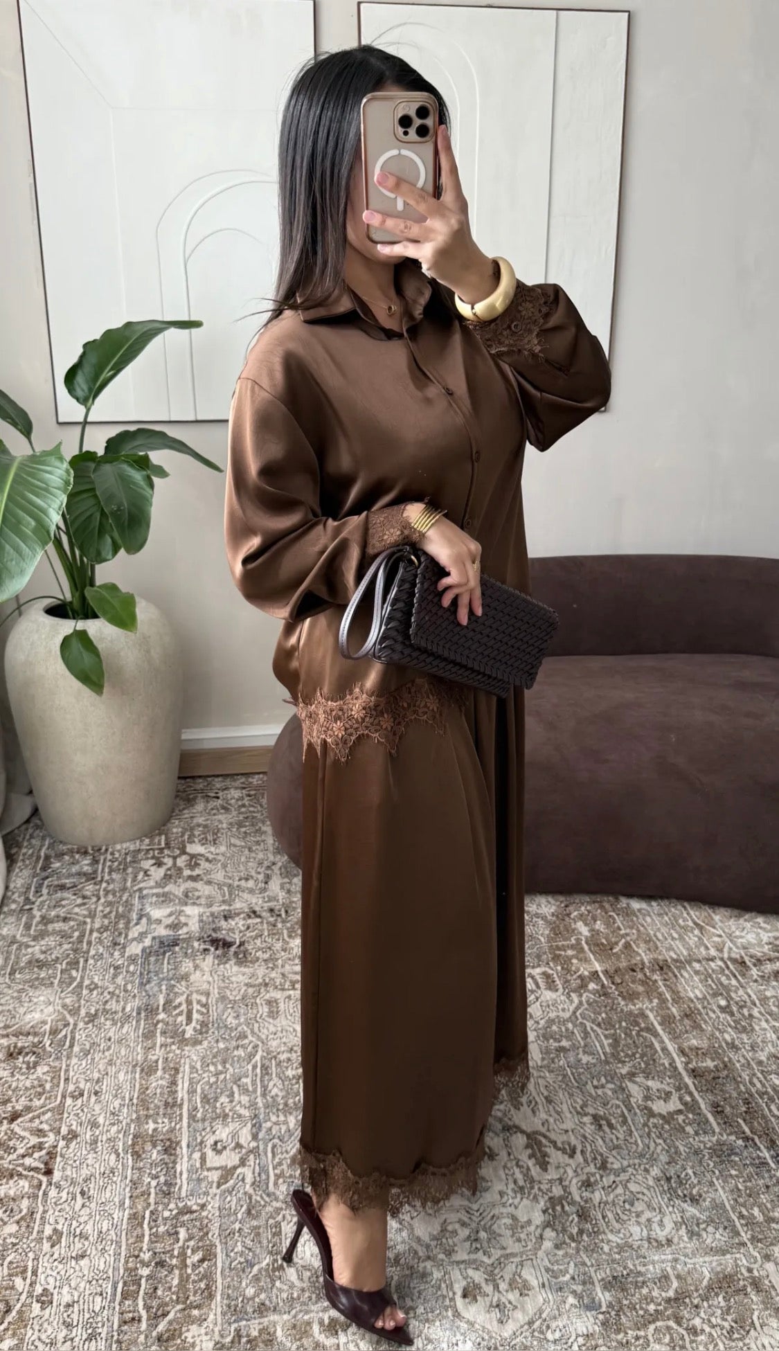 Conjunto falda seda encaje Rim✨