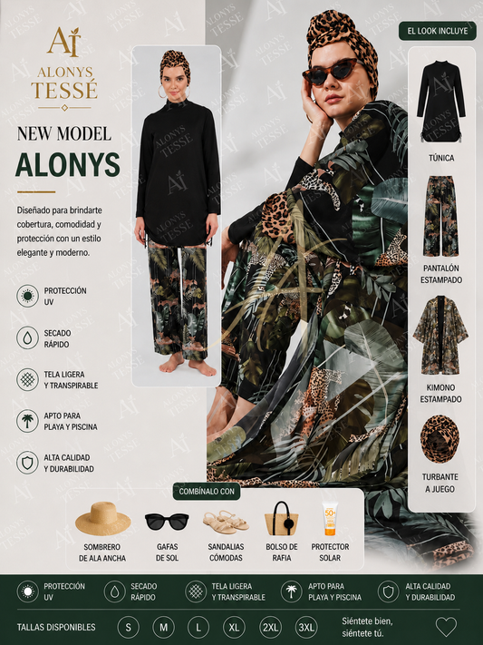 Burkini TESSE African Style -modelo África 6 piezas BY Alonys