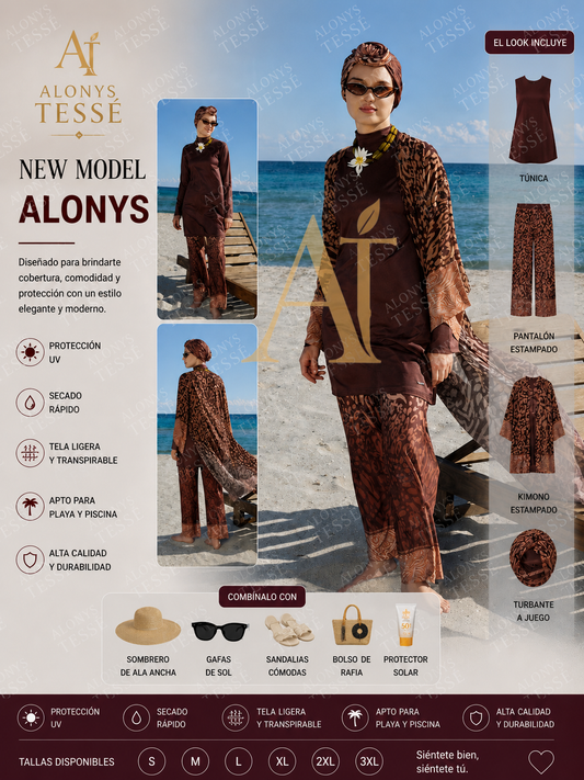 Burkini Animal print 🐆 Brown TESSE BY ALONYS