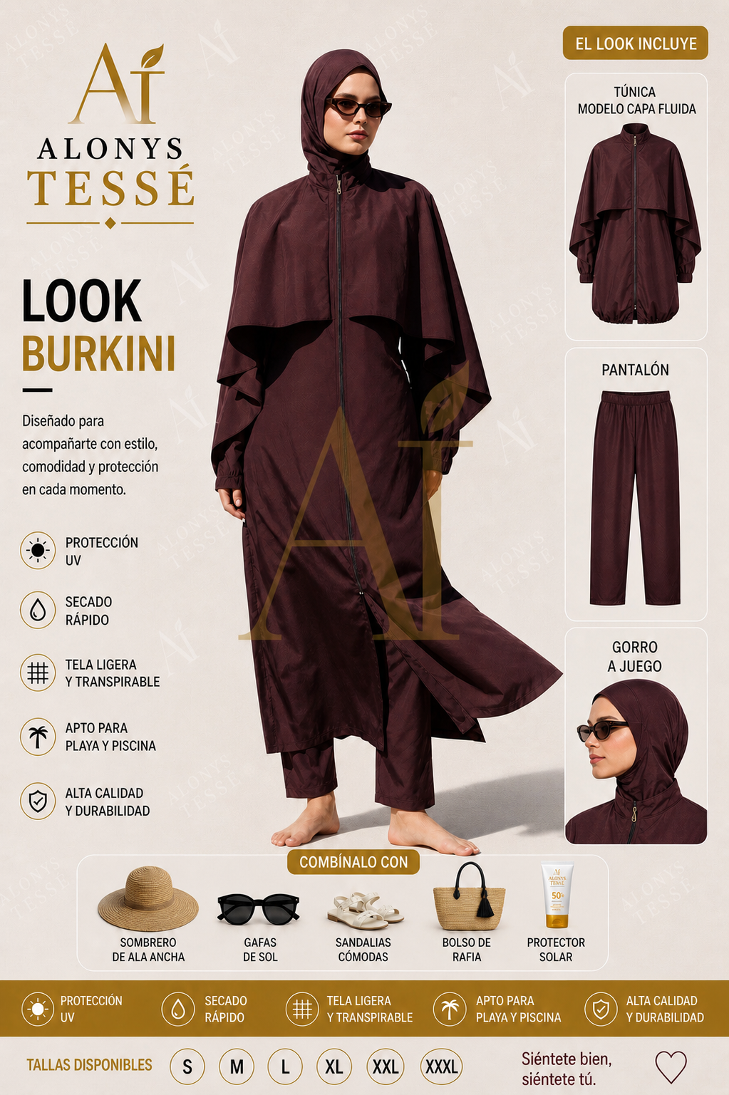 Burkini Tesse Mounia burgundy🍷