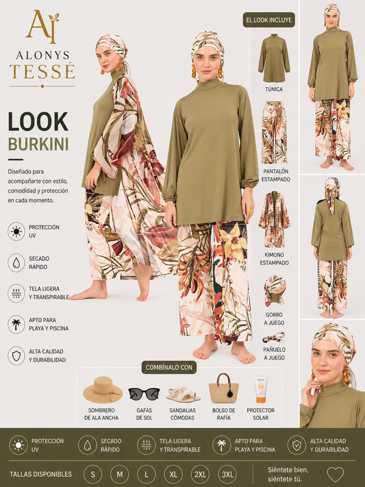 Burkini Olive Bloom – Alonys Tessé