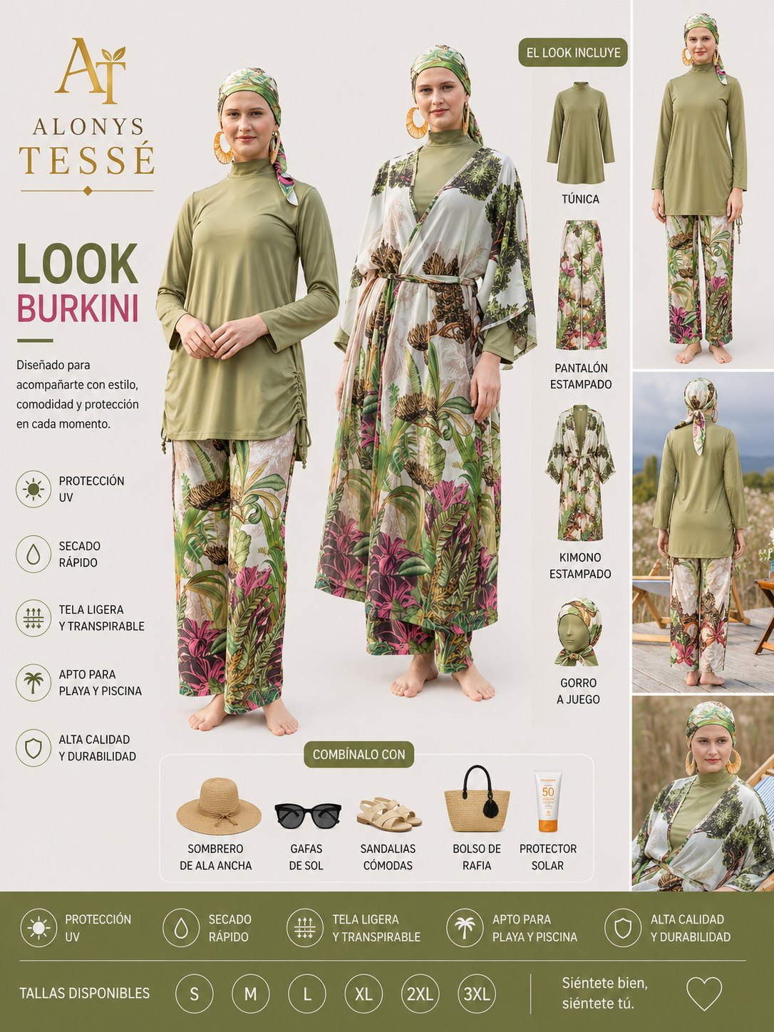 Burkini Tesse Green Garden